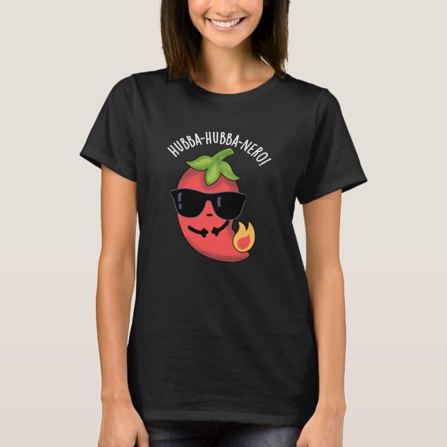 Camiseta Hubba-hubba-nero Funny Habanero Pun Dark BG (Anverso)