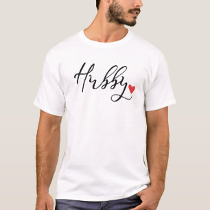 Camiseta Hubby en caligrafía Script Pareja de luna de miel
