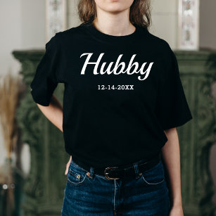 Camiseta Hubby Wifey Sr. la Sra. Just Casada Boda Newlyw