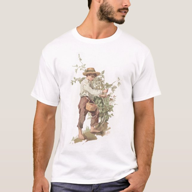 Camiseta Huckleberry Finn que escoge la litografía de las (Anverso)