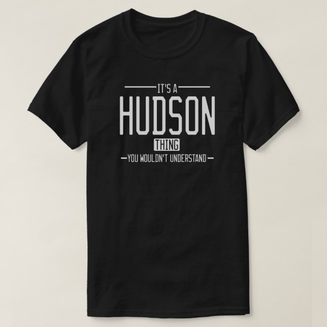 Camiseta Hudson graciosa familia de los apellidos (Diseño del anverso)