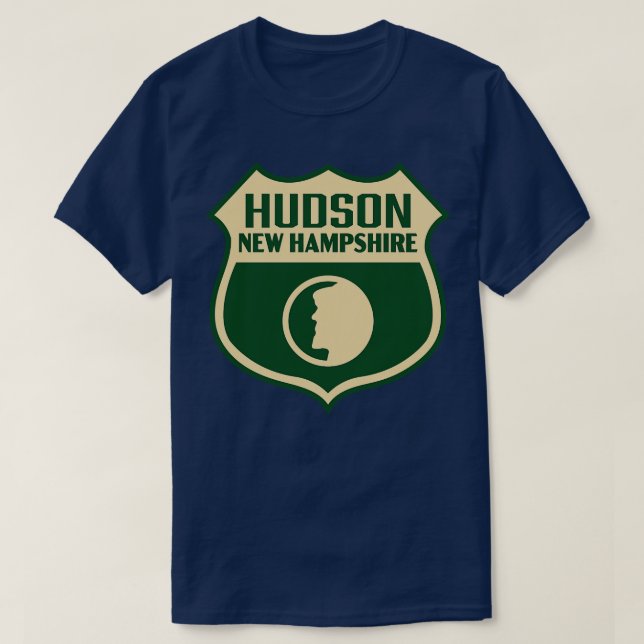 Camiseta Hudson New Hampshire Retro Shield Tan (Diseño del anverso)