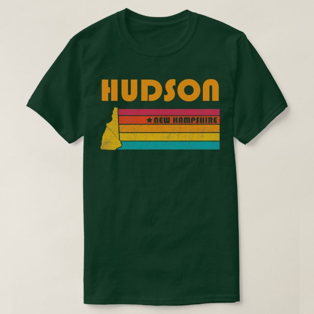 Camiseta Hudson New Hampshire Vintage Distresage Souvenir (Diseño del anverso)