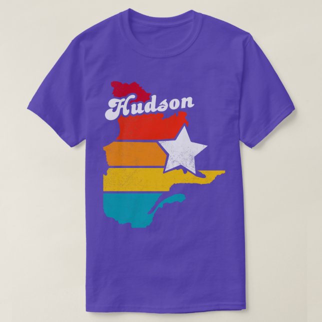 Camiseta Hudson Quebec Canada Vintage Molestage Souvenir 2 (Diseño del anverso)