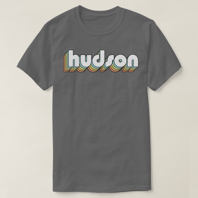 Camiseta Hudson Retro Rainbow Typography Style (Diseño del anverso)