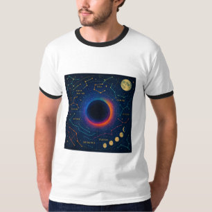 Camiseta Hueco negro cósmico y arte de constelaciones - Cel