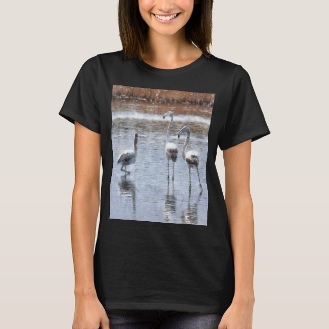 Camiseta Huelga A Pose Flamingo Watercolor 1 (Anverso)