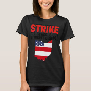 Camiseta Huelga de maestros de escuela con bandera de Colón