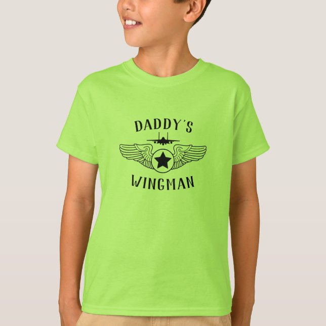 Camiseta Huelga Eagle del Wingman del papá y chicas de las (Anverso)