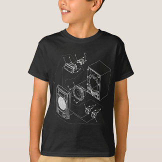 Camiseta Huella azul vintage - Retro de altavoz de audio