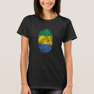 Camiseta Huella dactilar ADN bandera de Gabón