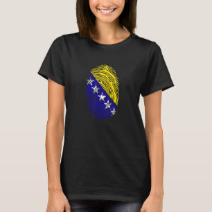 Camiseta Huella dactilar ADN de la bandera de Bosnia