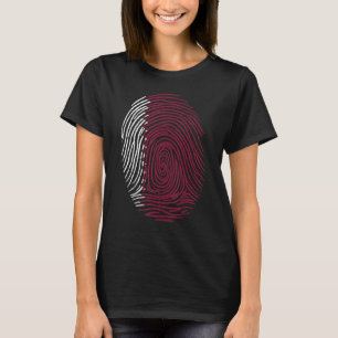 Camiseta Huella dactilar Bandera de Qatar