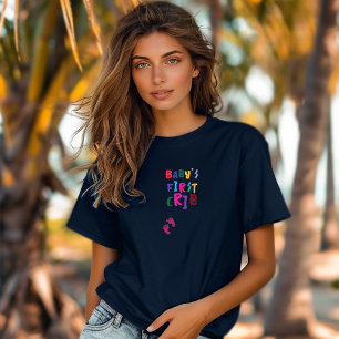 Camiseta Huella dactilar colorida de embarazo humorística