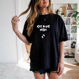Camiseta Huella dactilar de embarazo humorística negro blan