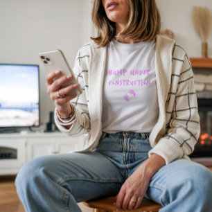 Camiseta Huella dactilar de embarazo humorística rosa