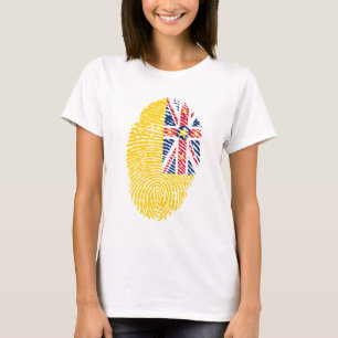 Camiseta Huella dactilar de la bandera de Niue