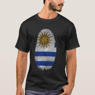 Camiseta Huella dactilar de la bandera de Uruguay Regalo ur