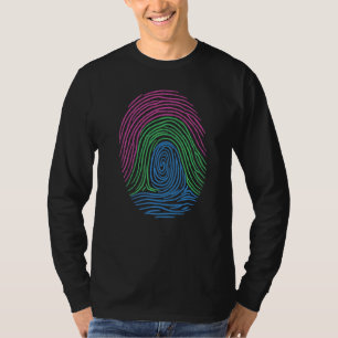 Camiseta Huella dactilar de la bandera del orgullo polissex