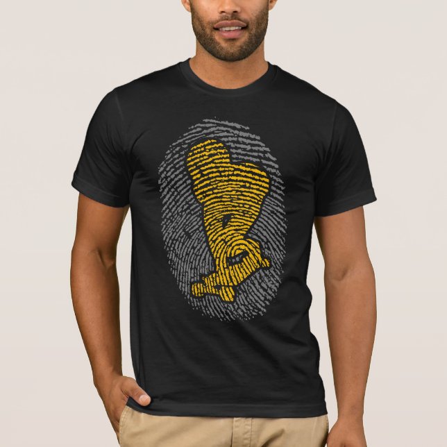 Camiseta huella dactilar del longboard (Anverso)