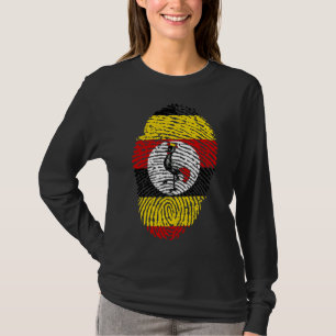 Camiseta Huella dactilar del patrimonio ugandés Mujeres neg