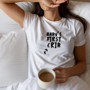 Camiseta Huella dactilar negra de bebé en embarazo divertid