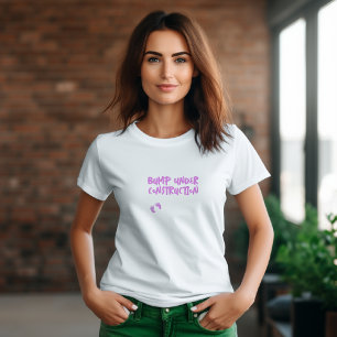 Camiseta Huella dactilar rosa de embarazo humorístico