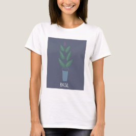 Camiseta huella de albahaca de jardín