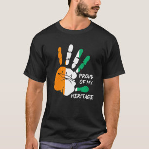 Camiseta Huella de Dedo de Bandera de Costa de Marfil Áfric