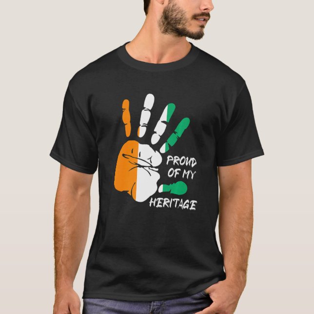 Camiseta Huella de Dedo de Bandera de Costa de Marfil Áfric (Anverso)