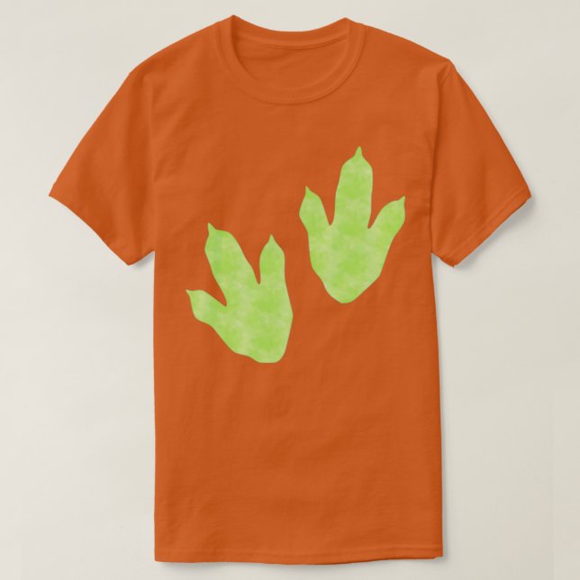 Camiseta Huella de dinosaurio verde claro (Diseño del anverso)