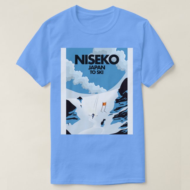 Camiseta Huella de esquí de Niseko Japón (Diseño del anverso)