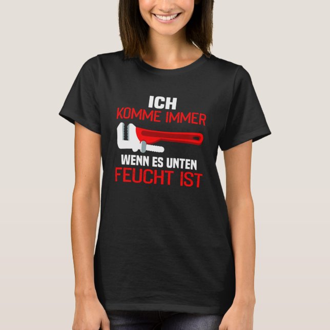 Camiseta Huella de fondo Ich komme immer wenn es unter Feuc (Anverso)
