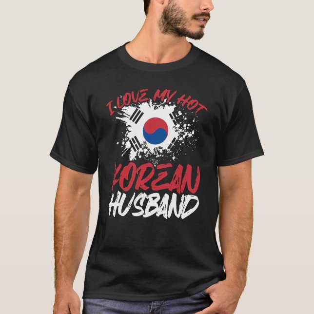 Camiseta Huella de fondo me encanta mi esposo coreano calie (Anverso)