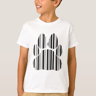 Camiseta HUELLA DE GATO CÓDIGO DE BARRAS Patrón de impresió