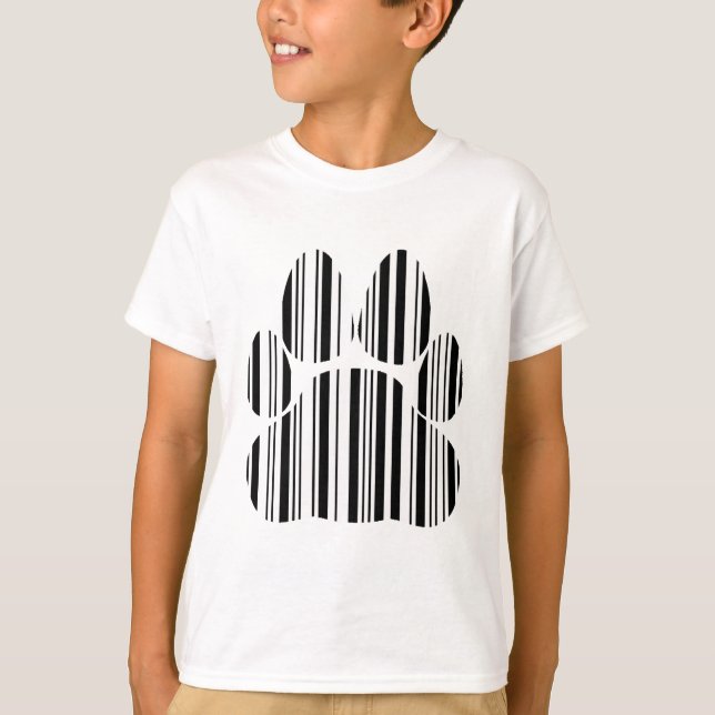 Camiseta HUELLA DE GATO CÓDIGO DE BARRAS Patrón de impresió (Anverso)