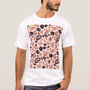 Camiseta Huella de leopardo, sin costuras, de fondo beige.