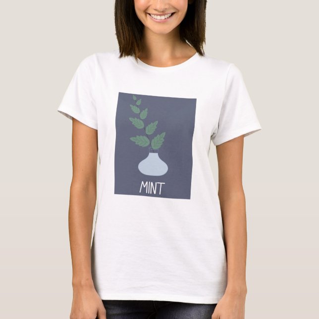 Camiseta huella de menta de jardín (Anverso)