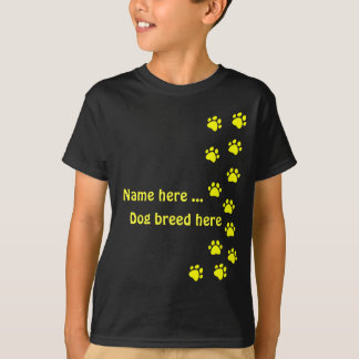 Camiseta Huella de pata amarilla - añade tu propio nombre o