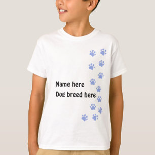 Camiseta Huella de pata azul pálido - añade tu nombre o raz