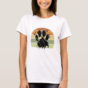 Camiseta Huella de pata de perro con salpicaduras de pintur