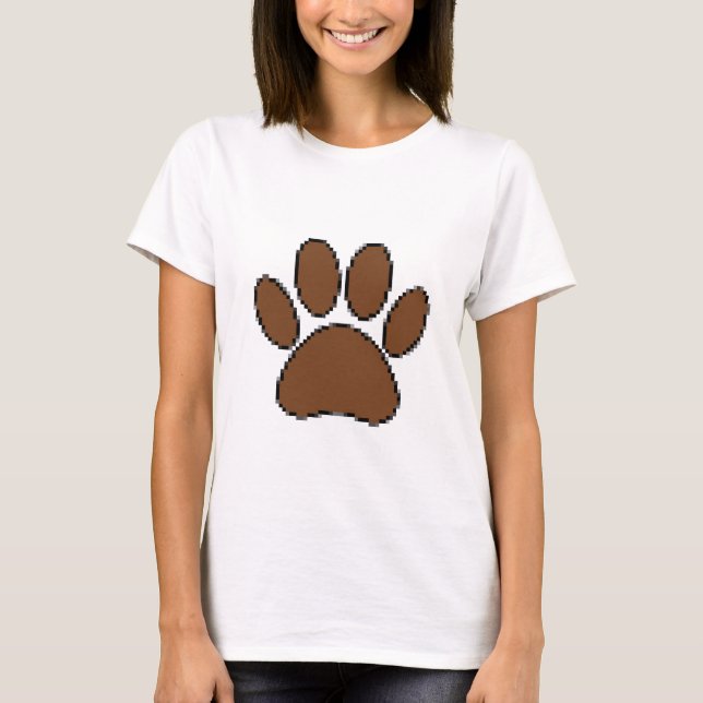 Camiseta Huella de pata de perro Pixel (Anverso)