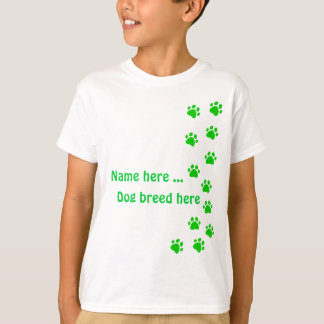 Camiseta Huella de pata verde oscuro - añade tu nombre o ra