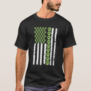 Camiseta Huella de perro callejero de Patrick's Day Bandera