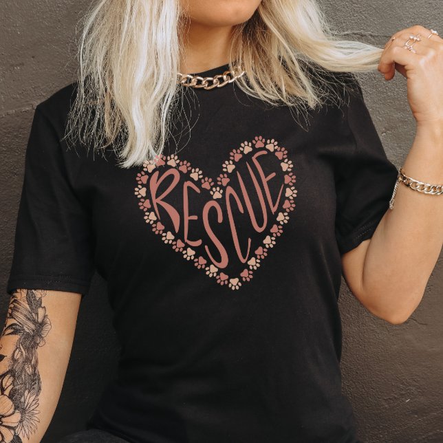 Camiseta Huella de Pezuña Corazón de Rescate de Ma (Subido por el creador)