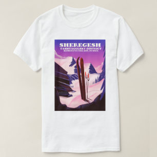 Camiseta Huella de viajes de esquí Sheregesh, Kemerovo Obla