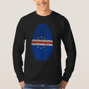 Camiseta Huella Deportiva De La Bandera De Cabo Verde En Mi