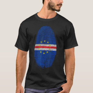 Camiseta Huella Deportiva De La Bandera De Cabo Verde En Mi