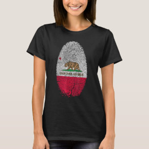 Camiseta Huella Deportiva De La Bandera De California En Mi