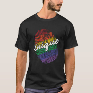 Camiseta Huella digital arcoiris única, LGBT